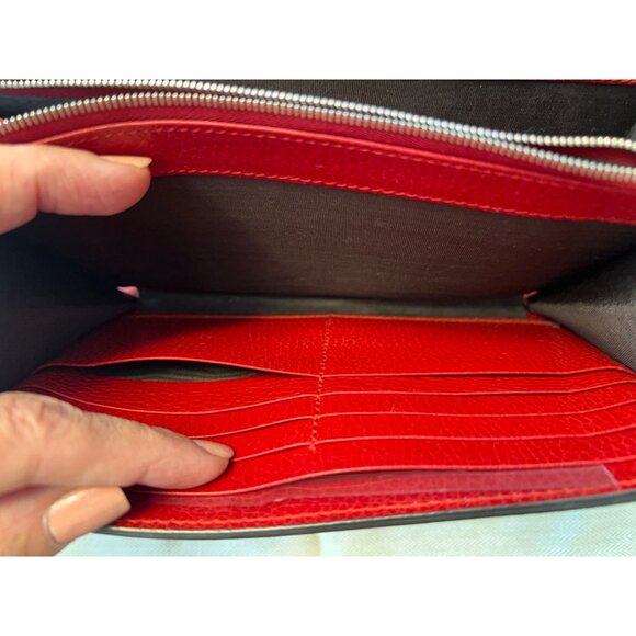 Gucci Dionysus Red Leather Crossbody Wallet With Chain Strap & Snake Buckle Deta - Picture 6 of 13